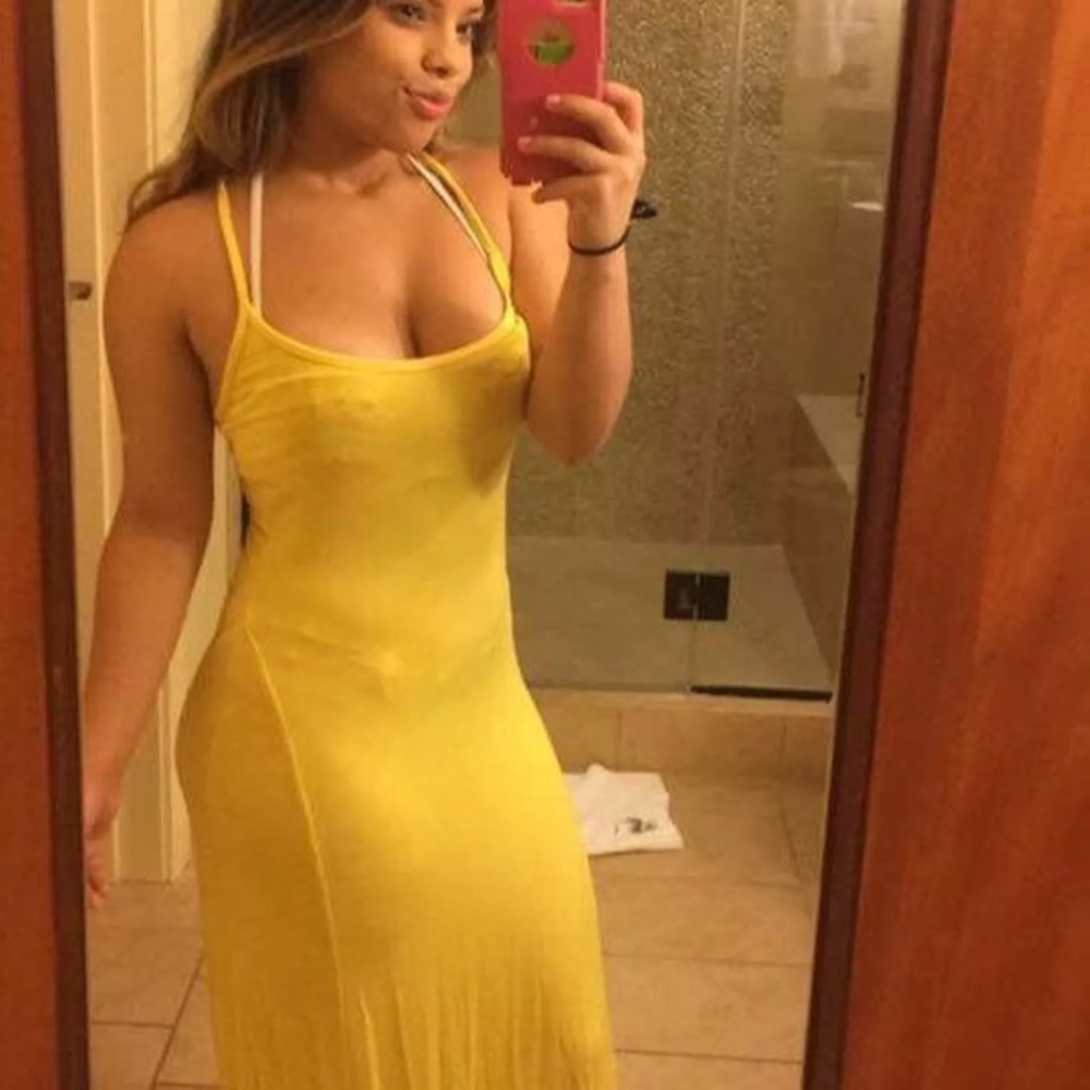yellow maxi dress